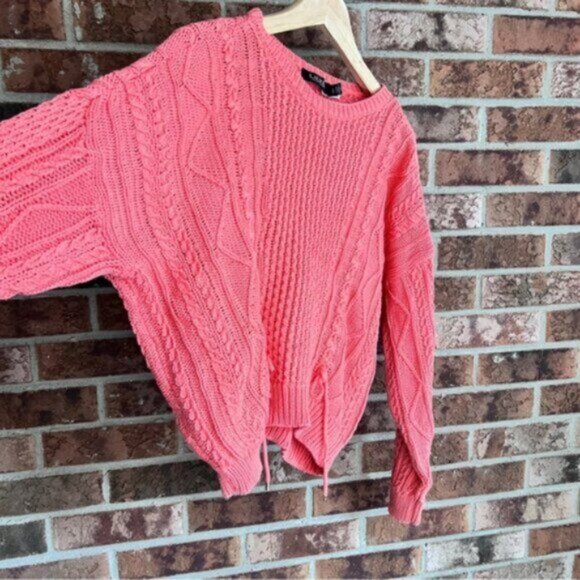 Lauren Ralph Lauren * Black Label Cotton  CABLE KNIT PULLOVER SWEATER  EUC L - Picture 4 of 11